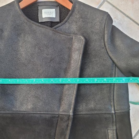 WRAP LONDON Suede and Leather Sheepskin Shearling Leah Jacket XS - Picture 10 of 12